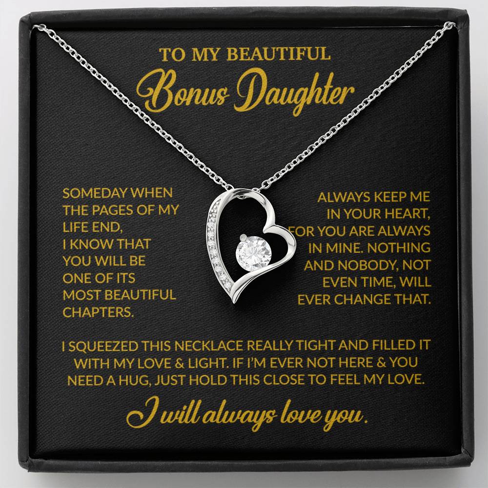 To My Bonus Daughter Necklace, Gift for Bonus Daughter, Step Daughter Birthday 25_11_Gold