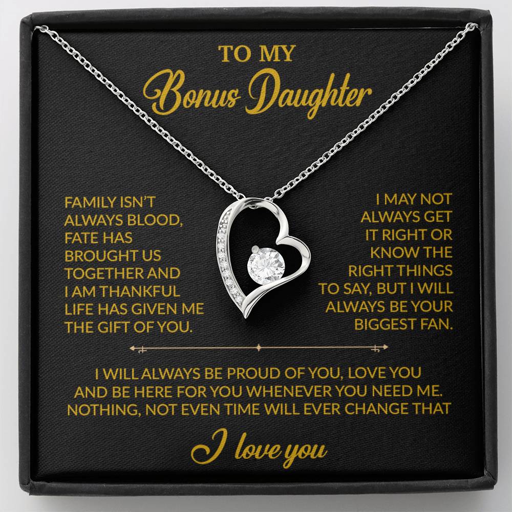 To My Bonus Daughter Necklace, Gift for Bonus Daughter, Step Daughter Birthday 20_2_Gold