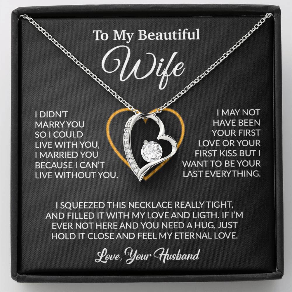 To My Wife Necklace, Gift For Wife, Anniversary Gift For Wife, Necklace For Wife 23_2_Black