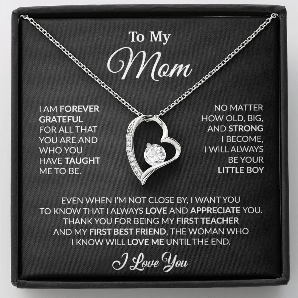 To My Mom Necklace, Gift For Mom From Daughter, Mother's Day Gifts 3_4_Black