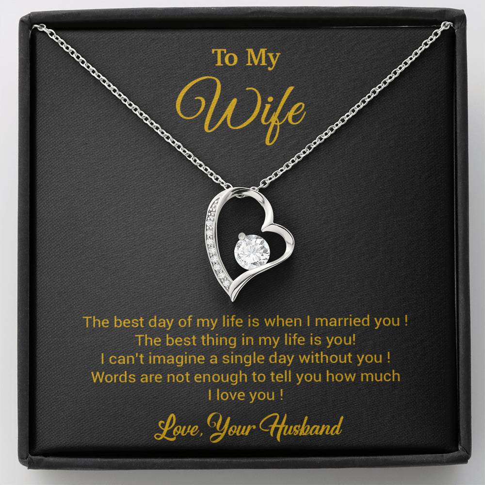 To My Wife Necklace, Gift For Wife, Anniversary Gift For Wife, Necklace For Wife 10_3_Gold