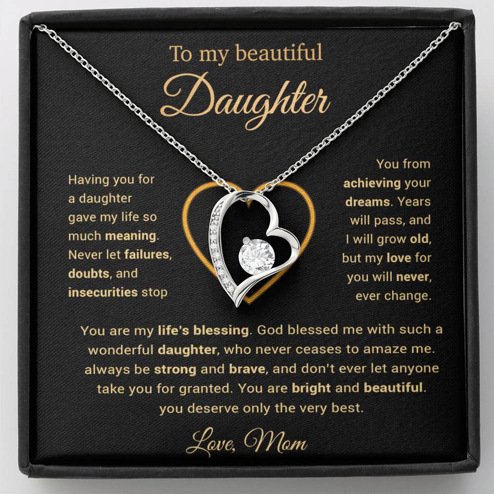 To My Daughter Necklace, Gift for Daughter from Mom, Daughter Mother Necklace 25_3_Gold