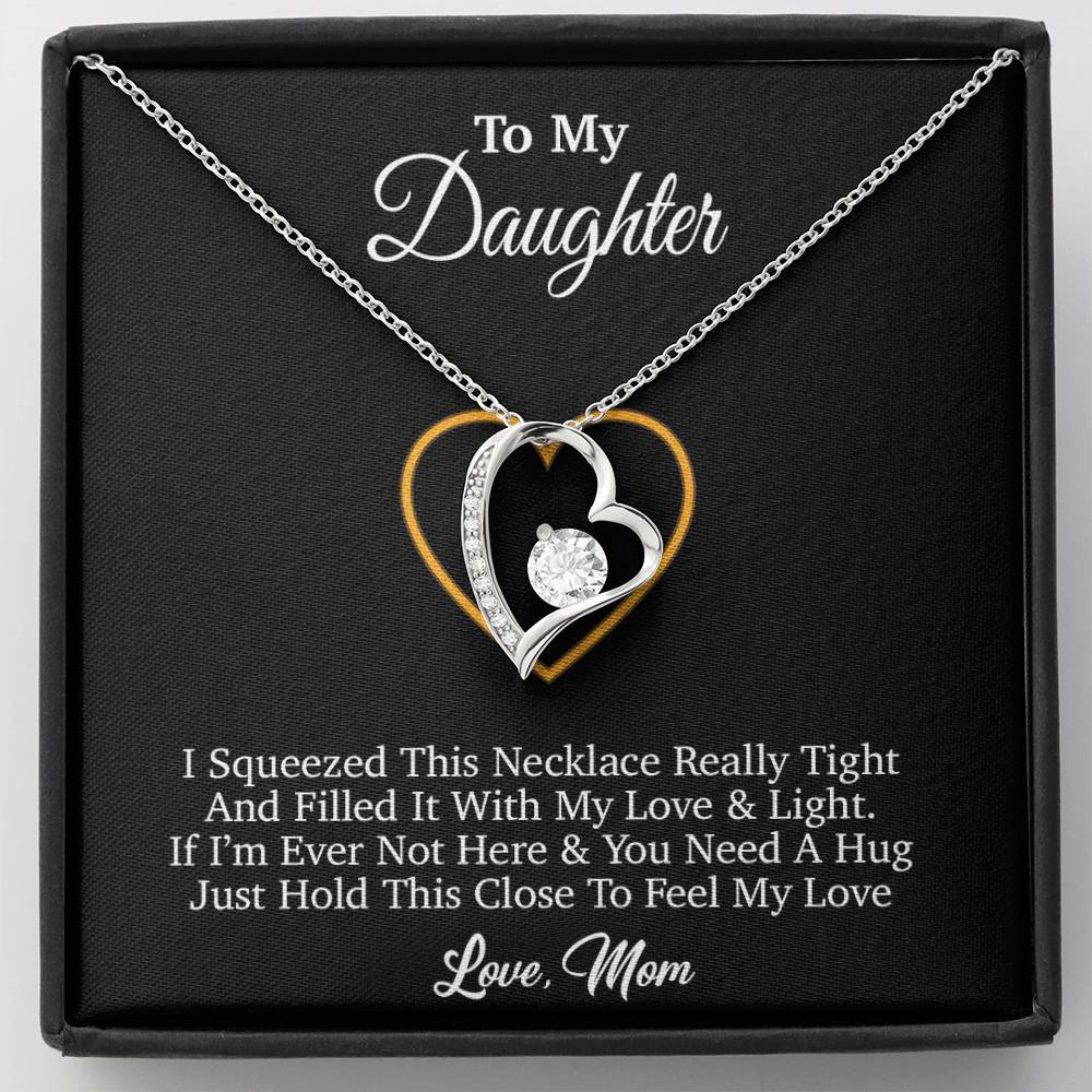 To My Daughter Necklace, Gift for Daughter from mom, Daughter mother Necklace 1_4_Black