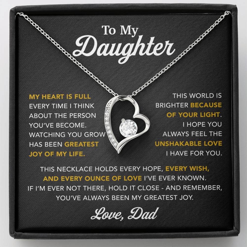 To My Daughter Necklace, Gift for Daughter from Dad, Father Daughter Necklace 16_6_Black