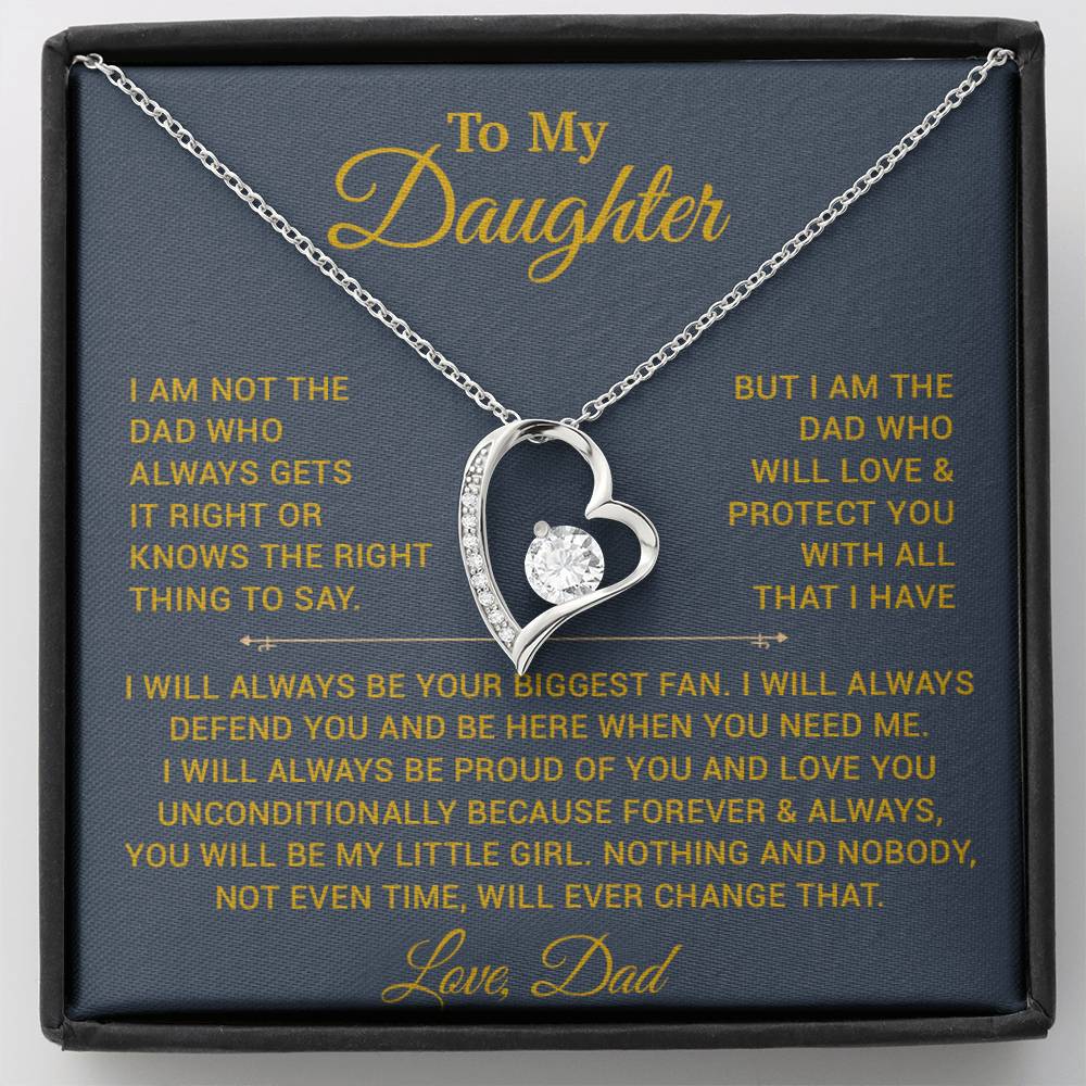 To My Daughter Necklace, Gift for Daughter from Dad, Father Daughter Necklace 6_10_Gold