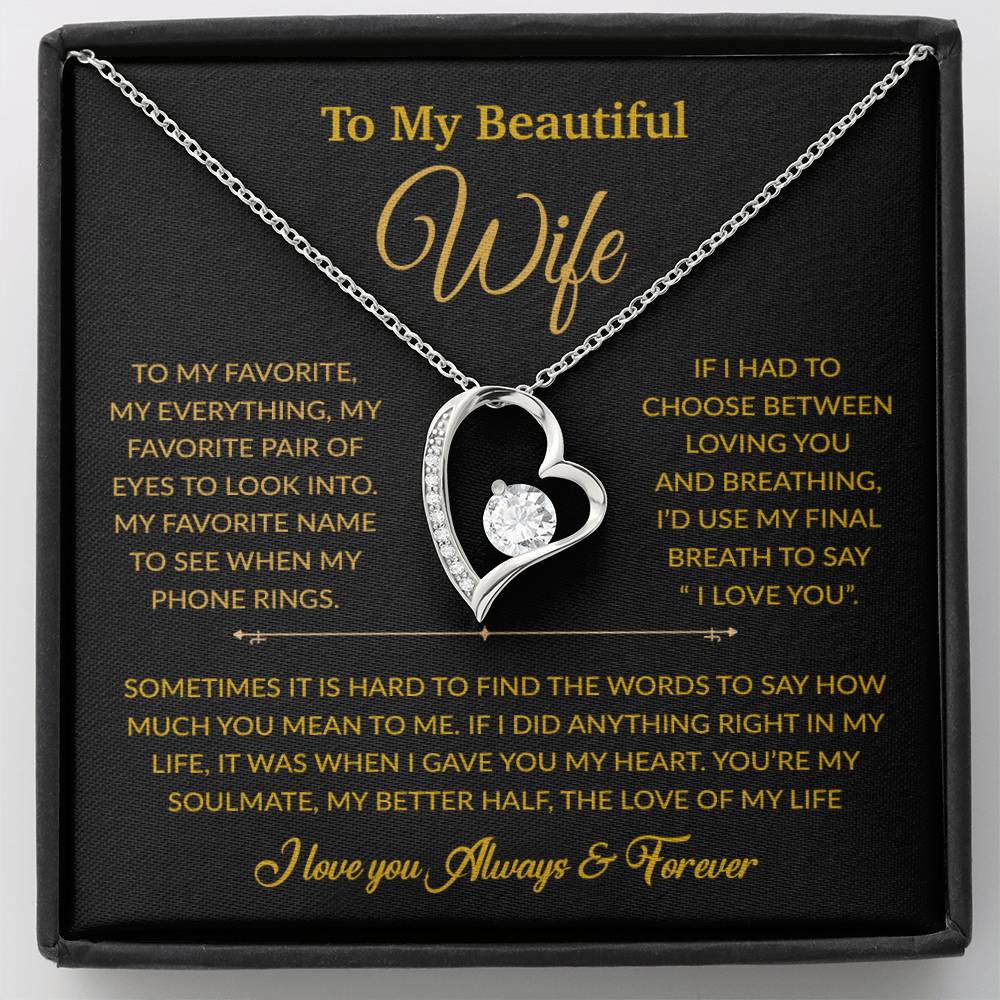To My Wife Necklace, Gift For Wife, Anniversary Gift For Wife, Necklace For Wife 8_6_Gold