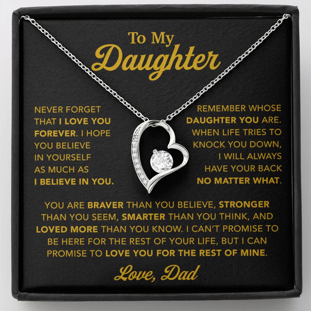 To My Daughter Necklace, Gift for Daughter from Dad, Father Daughter Necklace 30_11_Gold