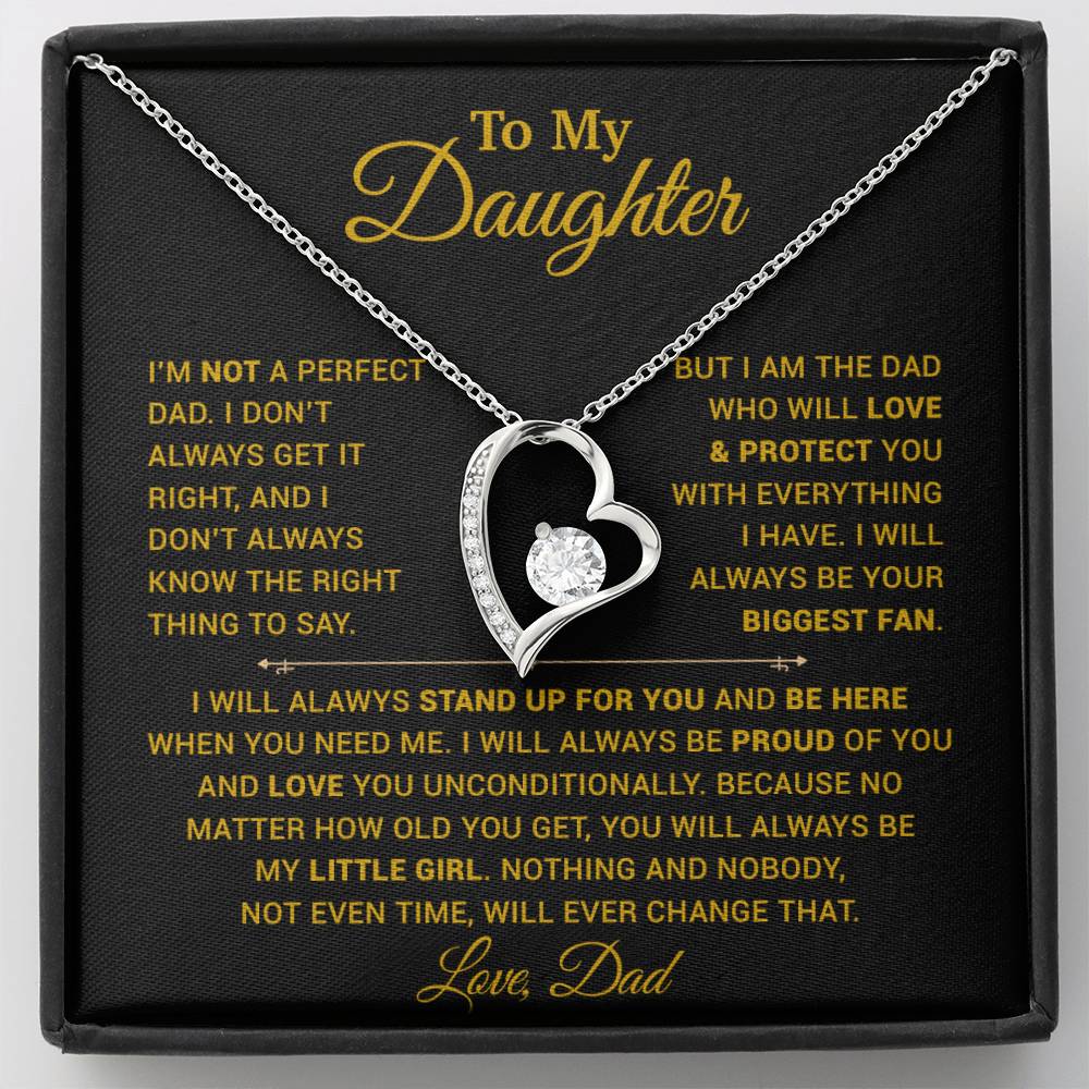 To My Daughter Necklace, Gift for Daughter from Dad, Father Daughter Necklace 28_11_Gold
