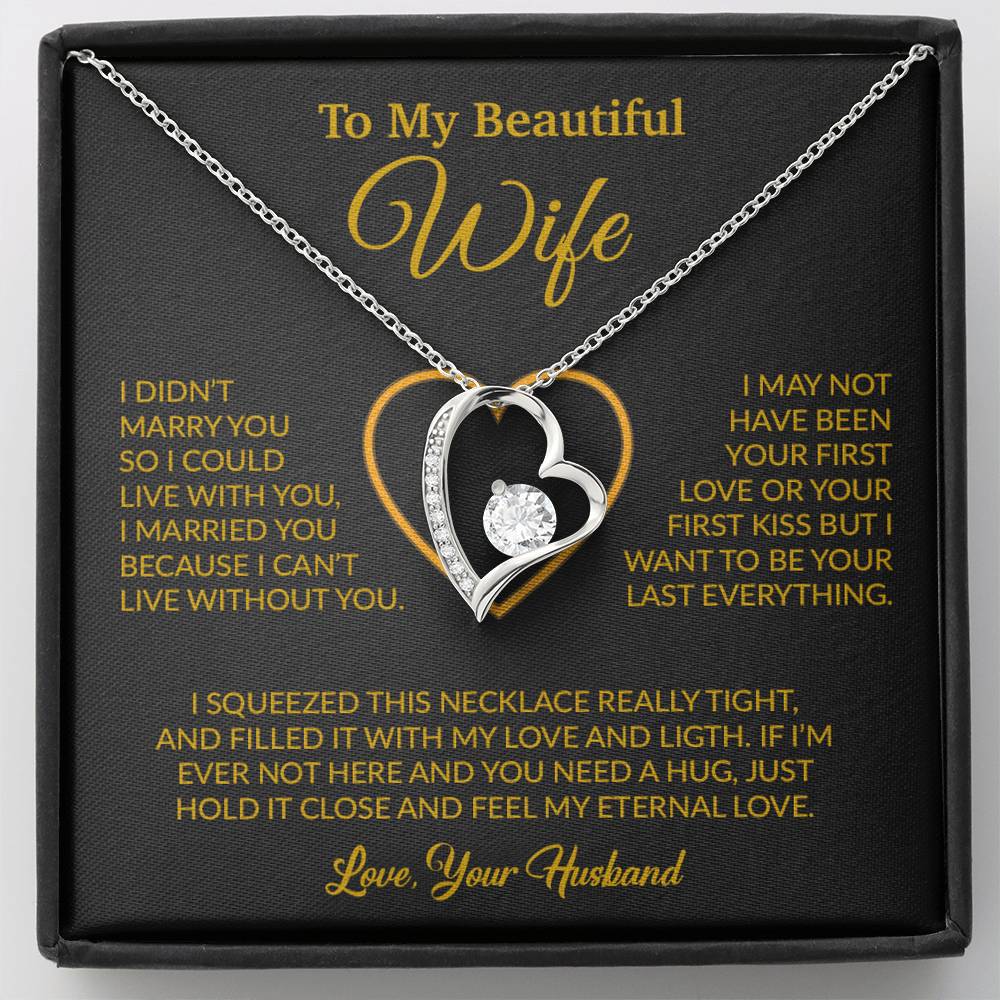 To My Wife Necklace, Gift For Wife, Anniversary Gift For Wife, Necklace For Wife 23_2_Gold