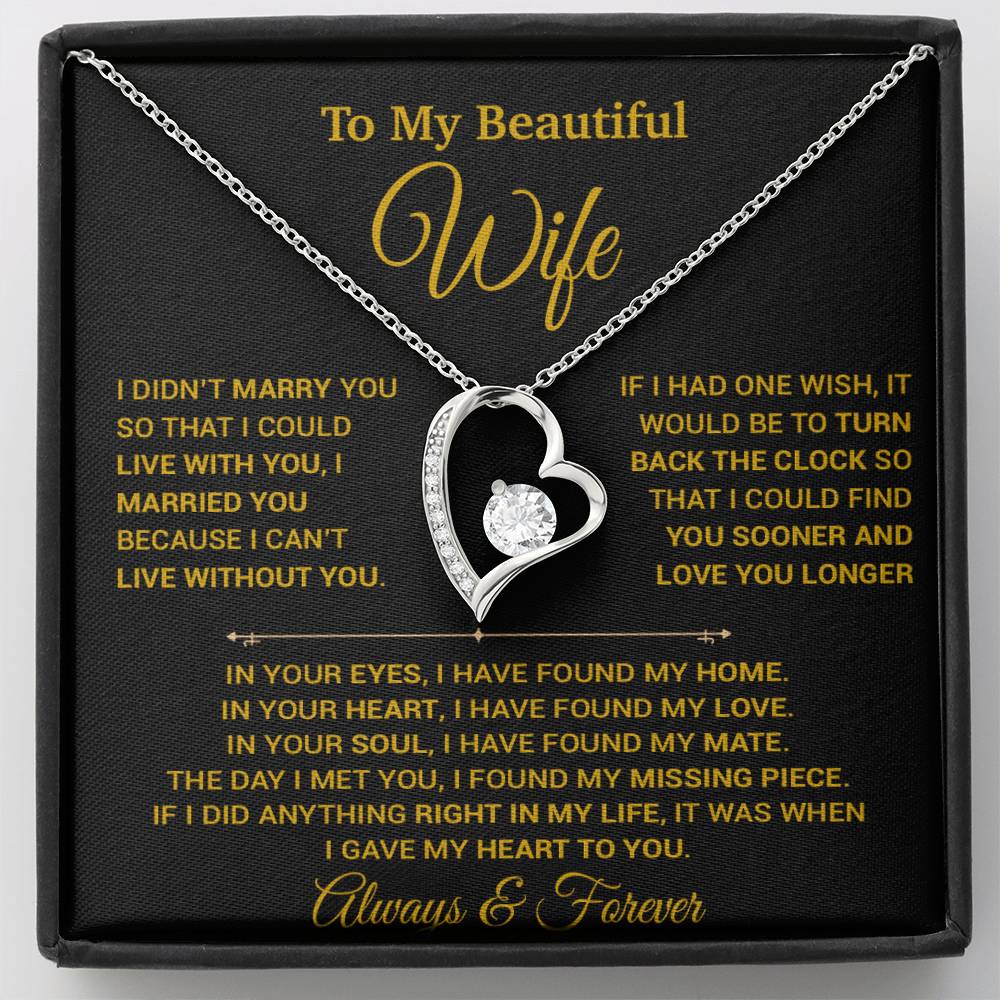 To My Wife Necklace, Christmas Gifts For Women, Anniversary Gift For Wife 12_9_Gold