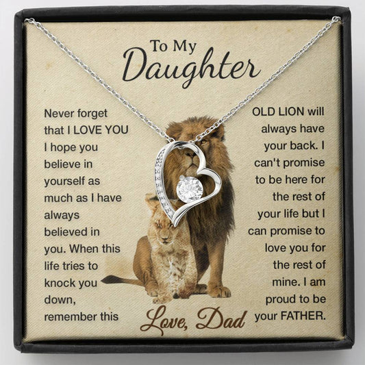 To My Daughter Necklace, Xmas Gift For Daughter From Dad, Daughter Father Lion