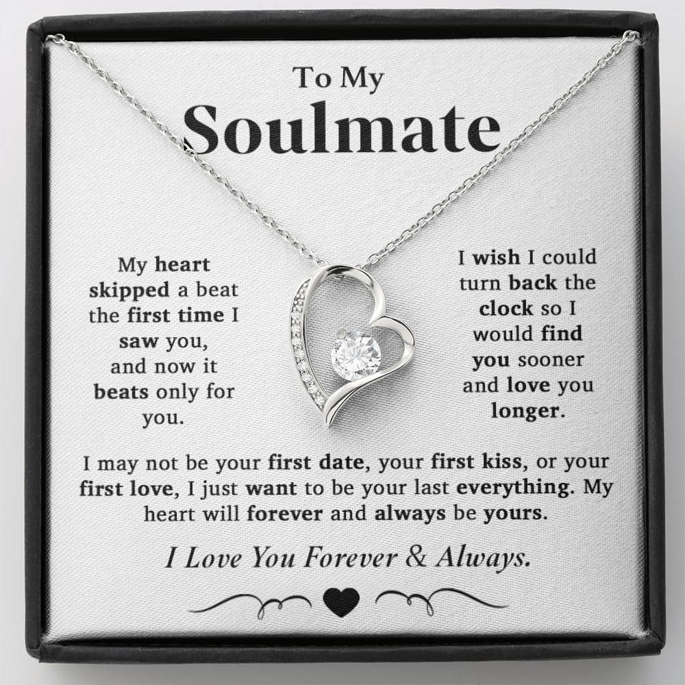 To My Soulmate Necklace, Valentine Gifts For Her, Gift For Girlfriend Wife