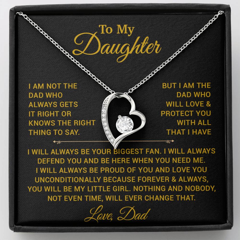 To My Daughter Necklace, Gift for Daughter from Dad, Father Daughter Necklace 26_5_Gold