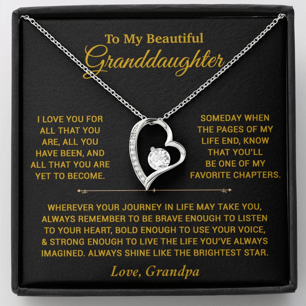 To My Granddaughter Necklace, Birthday Gift For Granddaughter, Birthday Gifts 12_6_Gold