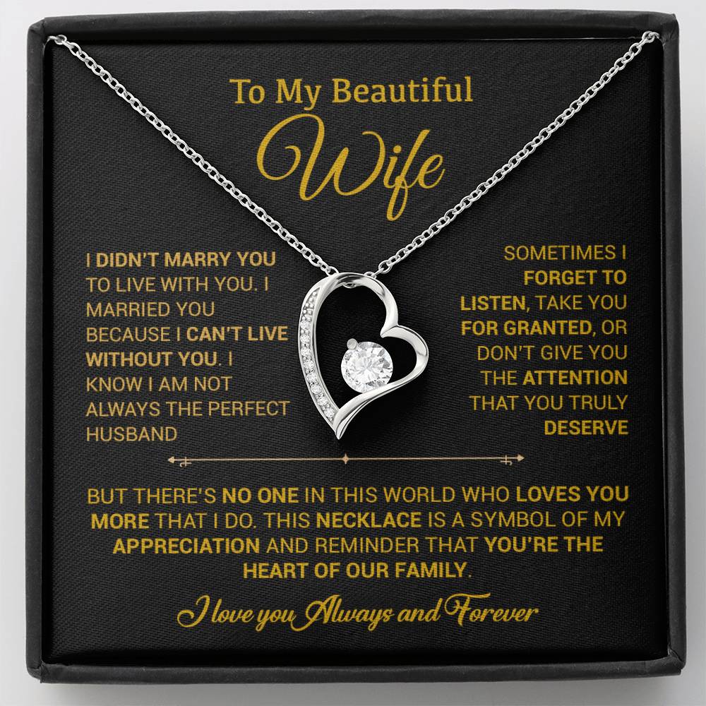 To My Wife Necklace, Gift For Wife, Anniversary Gift For Wife, Christmas Gift