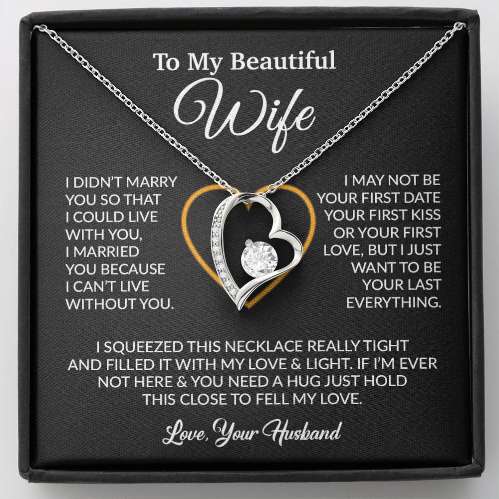 To My Wife Necklace, Wife Gift from Husband, Christmas Gift 7_12_Black