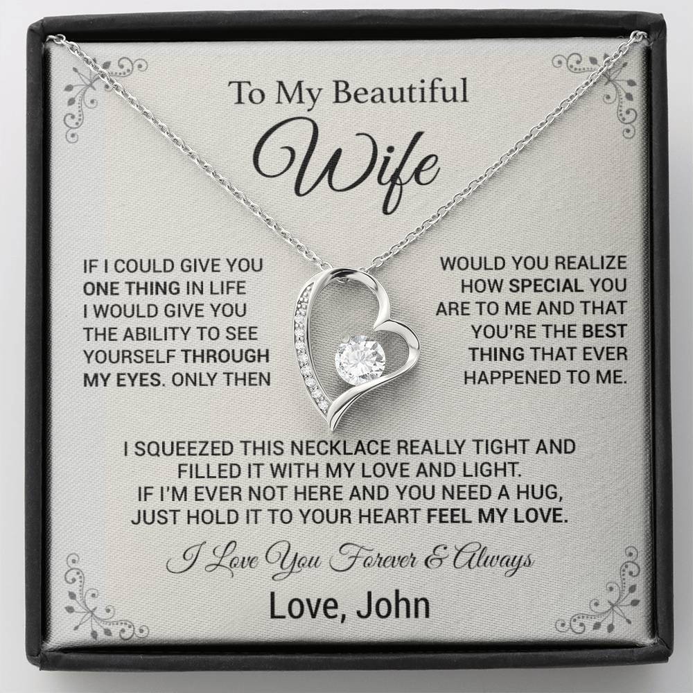 Custom To My Wife Necklace, Birthday Gift For Her, Wife Necklace, Christmas Gift