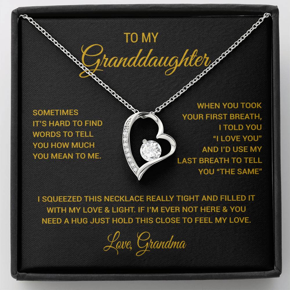 To My Granddaughter Necklace, Xmas Birthday Gift For Granddaughter from Grandma 1_11_Gold
