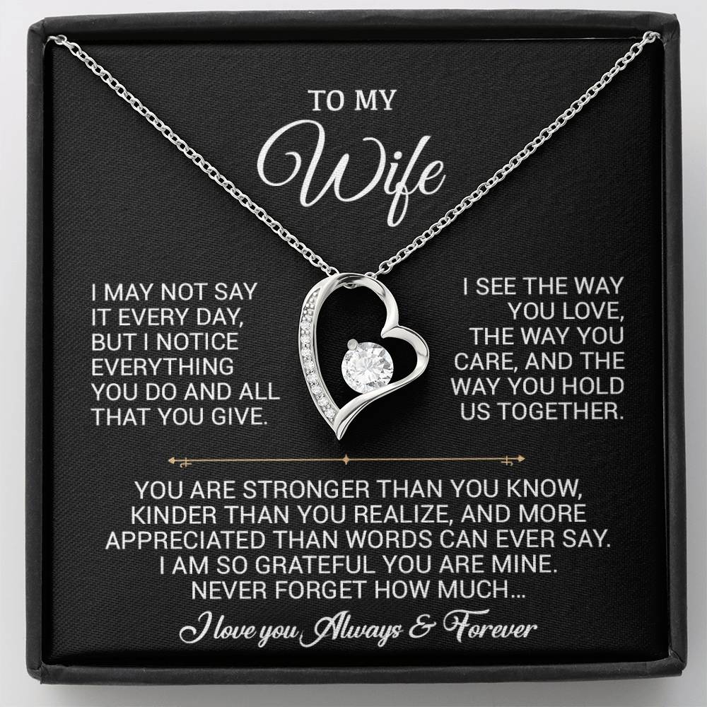 To My Wife Necklace, Gift For Wife, Anniversary Gift For Wife, Christmas Gift 27_9_Black