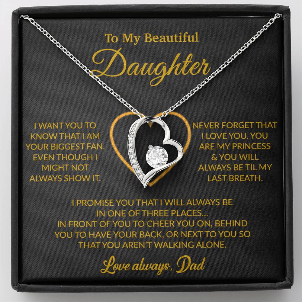 To My Daughter Necklace, Gift for Daughter from Dad, Father Daughter Necklace 17_6_Gold