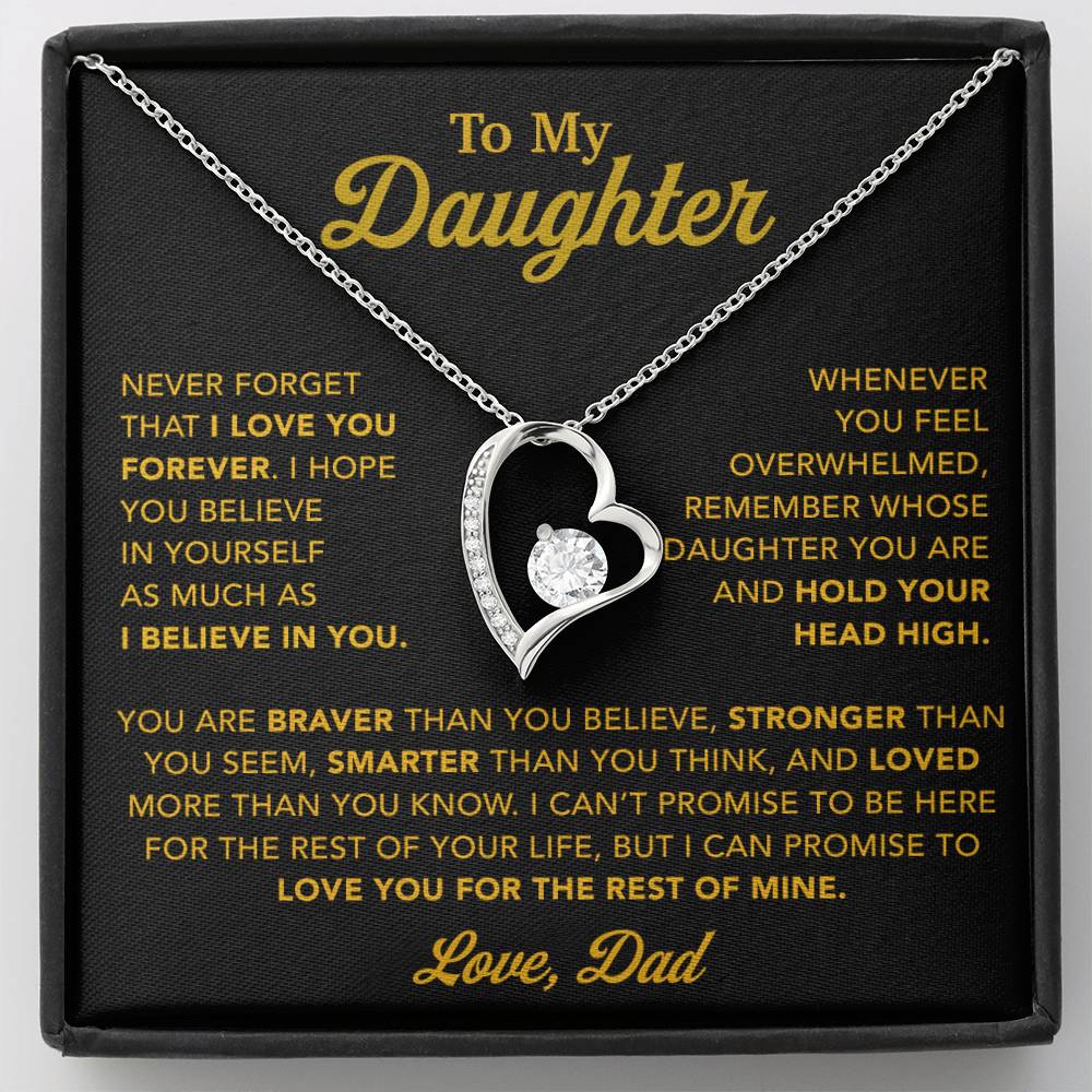 To My Daughter Necklace, Gift for Daughter from Dad, Father Daughter Necklace 26_10_Gold