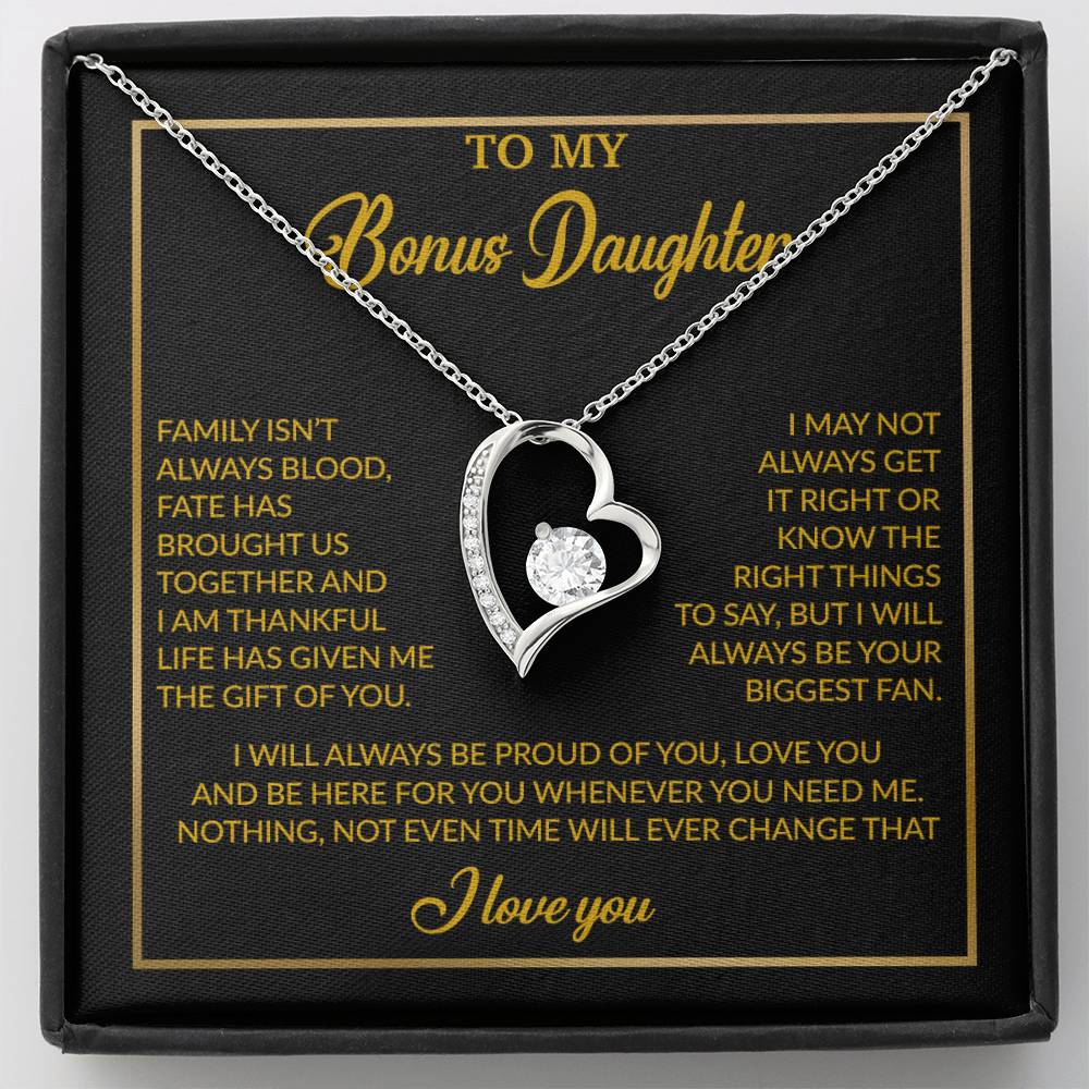 To My Bonus Daughter Necklace, Gift for Bonus Daughter, Step Daughter Birthday 18_4_Gold