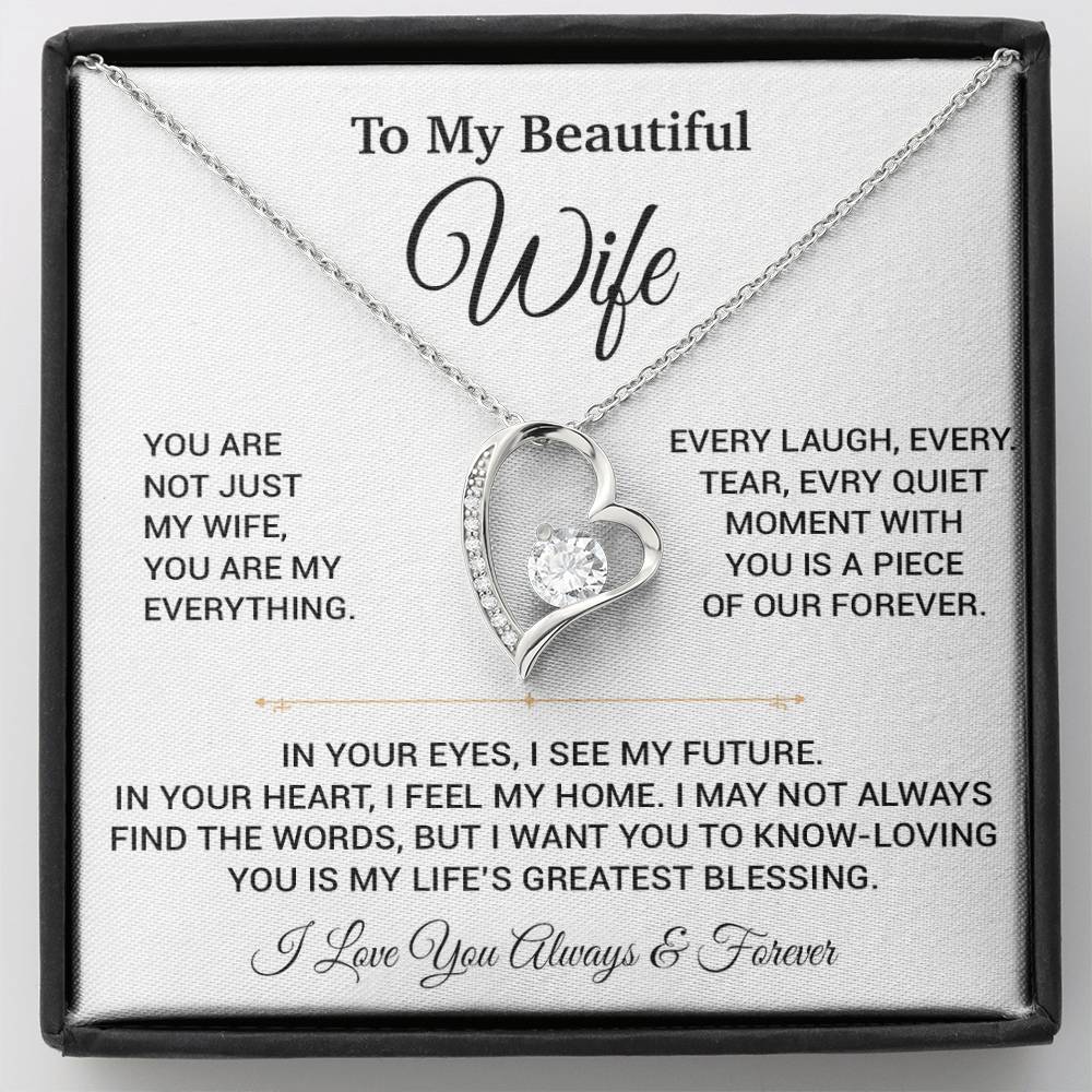 To My Wife Necklace, Christmas Gifts For Women, Anniversary Gift For Wife 10_9_White