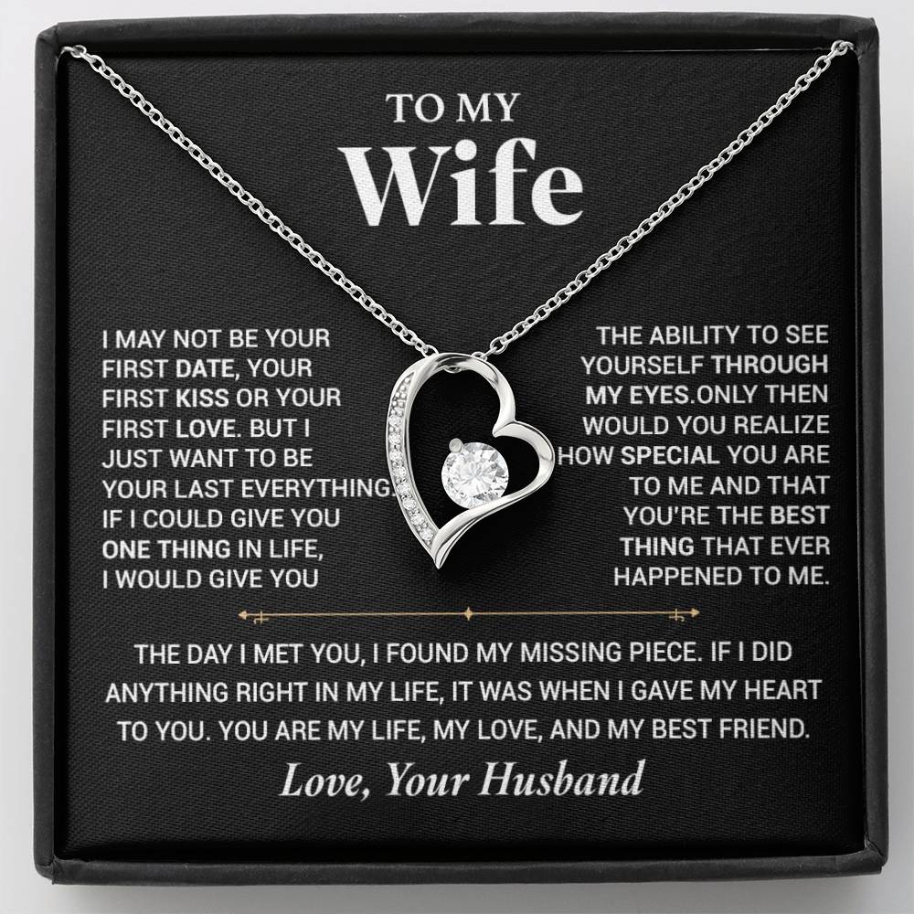 To My Wife Necklace, Christmas Gift For Wife, Christmas Gifts For Her, Wife Gift_ Black