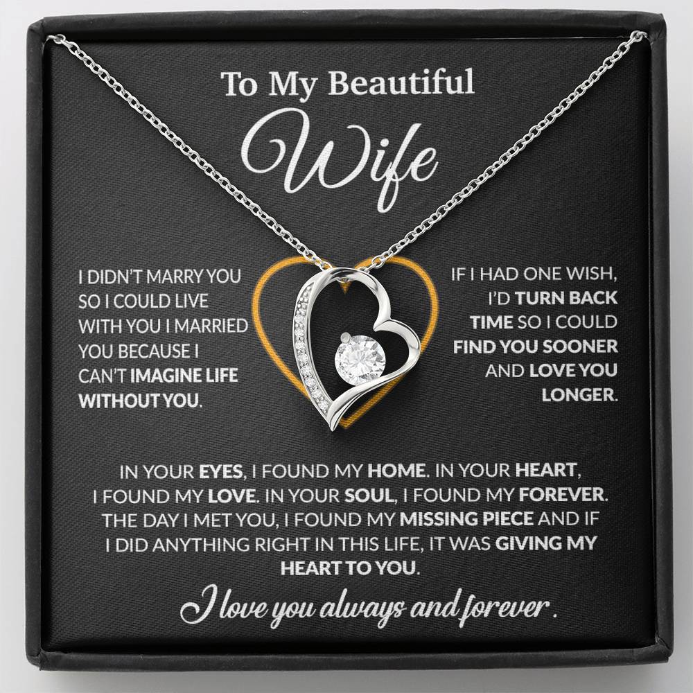 To My Wife Necklace, Wife Gift from Husband, Christmas Gift 8_12_Black