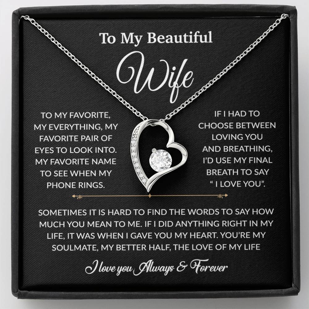 To My Wife Necklace, Gift For Wife, Anniversary Gift For Wife, Necklace For Wife 8_6_Black