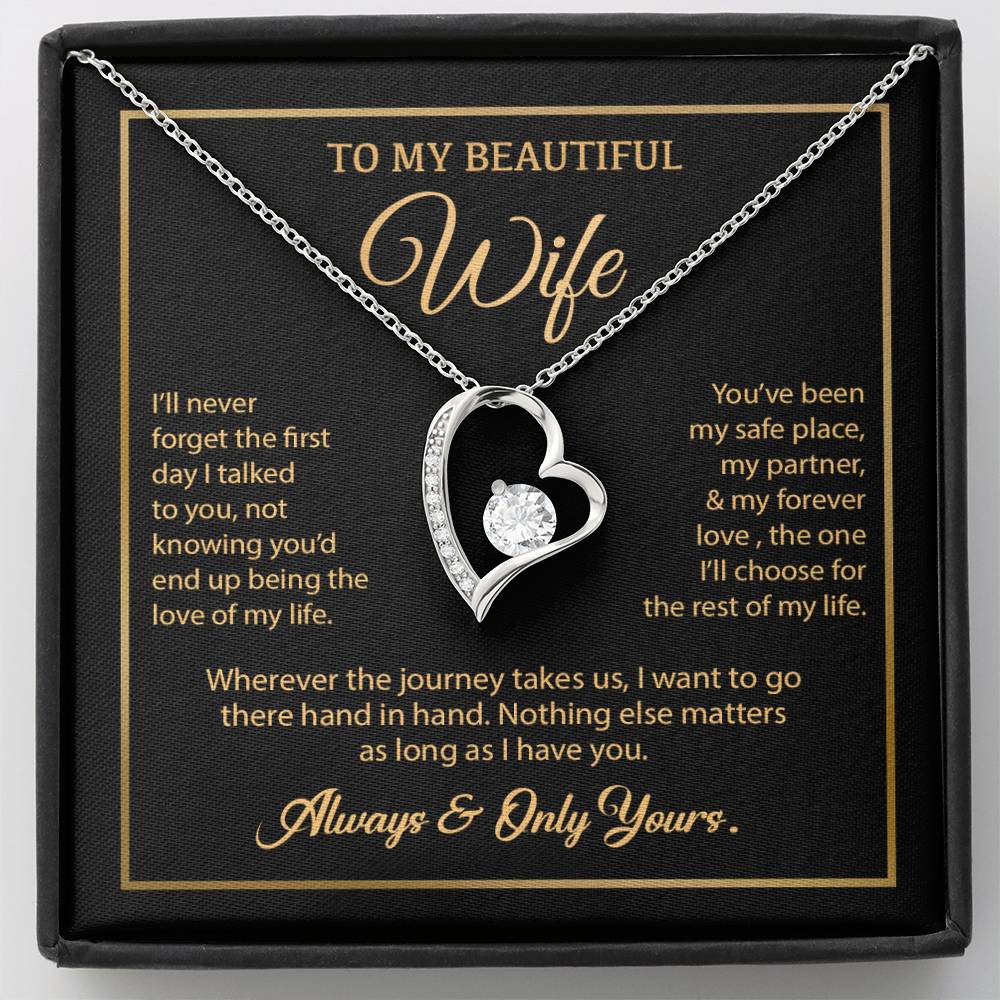To My Wife Necklace, Gift For Wife, Anniversary Gift For Wife, Necklace For Wife 24_7_Gold
