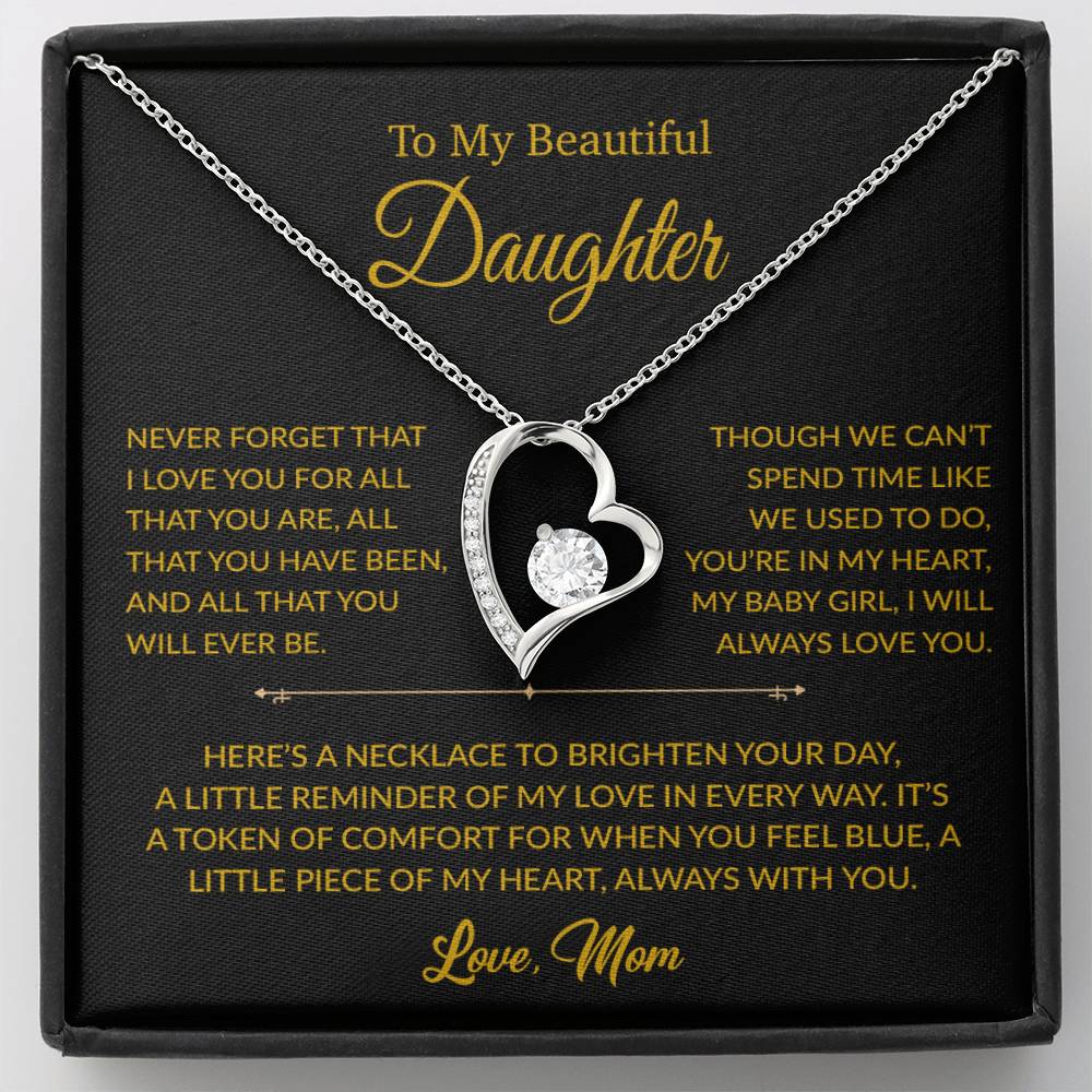 To My Daughter Necklace, Gift for Daughter from mom, Daughter mother Necklace 27_6_Gold