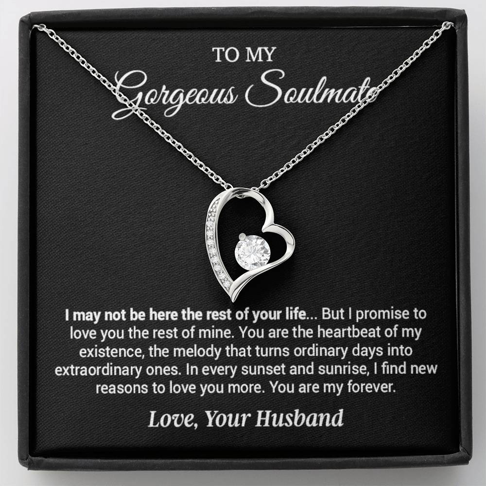 To My Gorgeous Soulmate Necklace, Girlfriend,  Anniversary Gift, Valentine's Gift for Wife