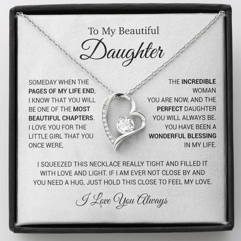 To My Daughter Necklace, Daughter Father Necklace, Daughter Gift From Dad 4_6_White