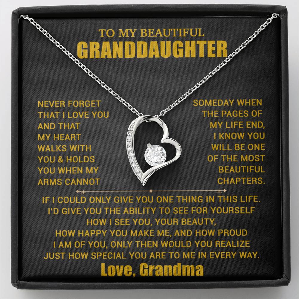 To My Granddaughter Necklace, Granddaughter Gift from Grandma, Christmas Gift 19_8_Gold