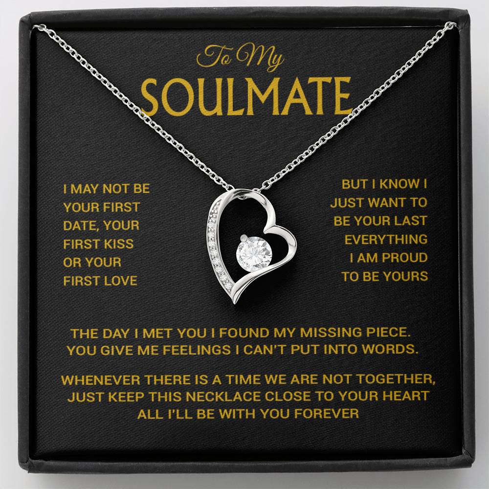 To My Soulmate Necklace, Soulmate Gift, Gift For Girlfriend, Valentines Gift 14_2_Gold