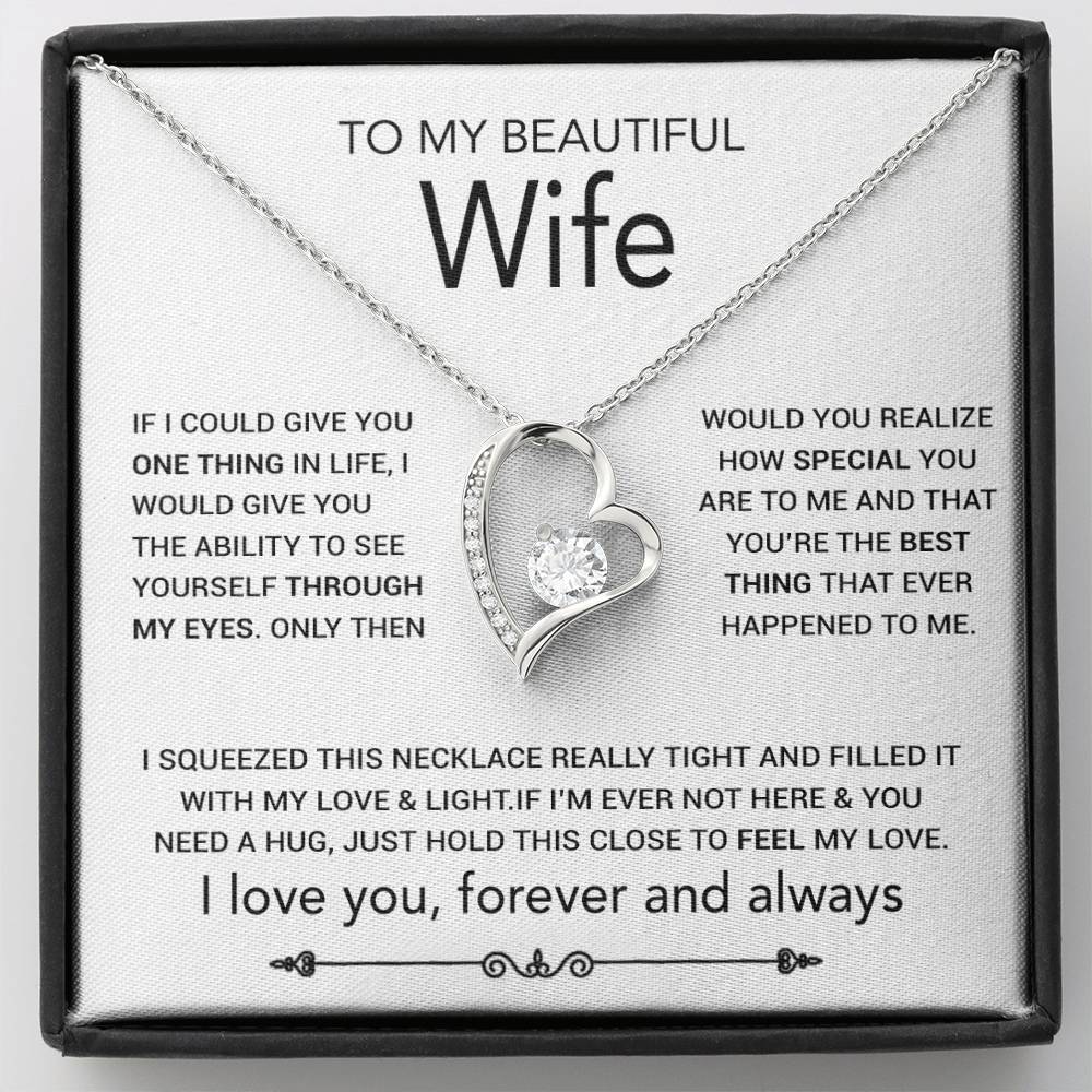 To My Wife Necklace, Christmas Gifts For Women, Anniversary Gift For Wife 8_10_White