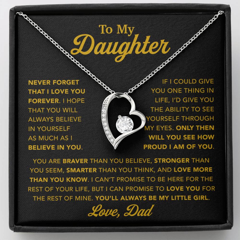 To My Daughter Necklace, Gift for Daughter from Dad, Father Daughter Necklace 21_1_Gold