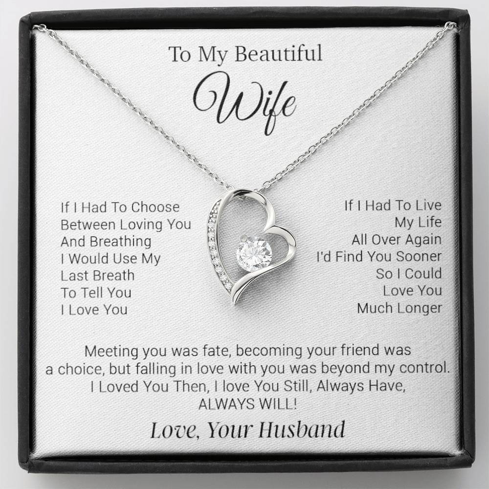 To My Wife Necklace, Gifts from Husband, Valentine Gifts for Her, Birthday Gift