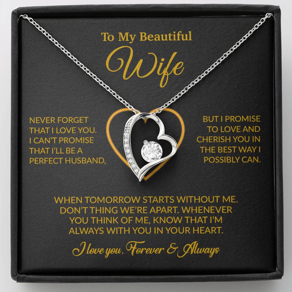 To My Wife Necklace, Gift For Wife, Anniversary Gift For Wife, Necklace For Wife 14_6_Gold