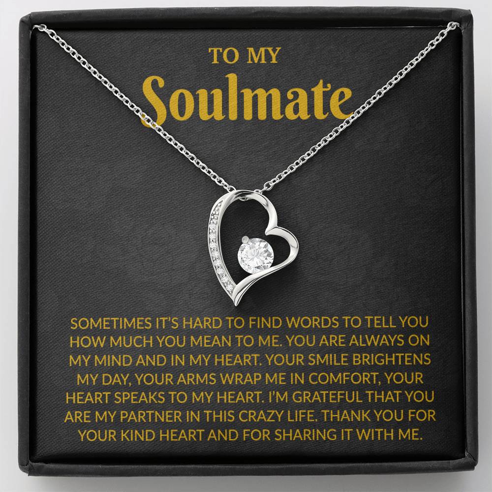 To My Soulmate Necklace, Anniversary Gift for Her, Gifts for Wife, Gifts for Girlfriend_Gold