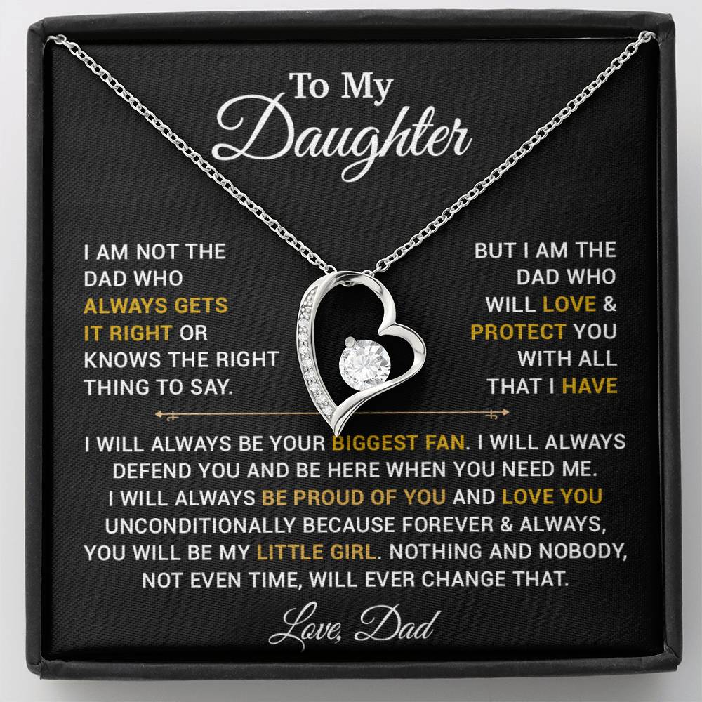 To My Daughter Necklace, Gift for Daughter from Dad, Father Daughter Necklace 4_4_Gold
