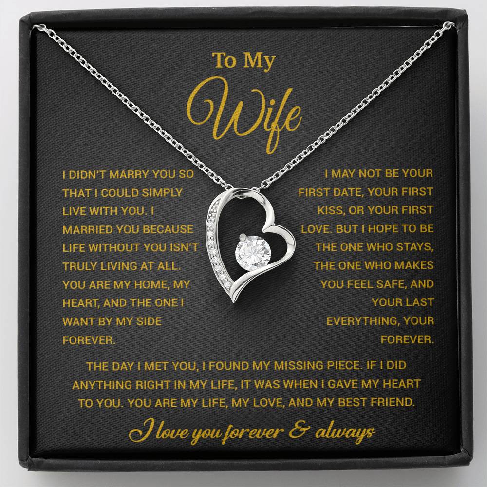 To My Wife Necklace, Gift For Wife, Anniversary Gift For Wife, Necklace For Wife 21_9_Gold