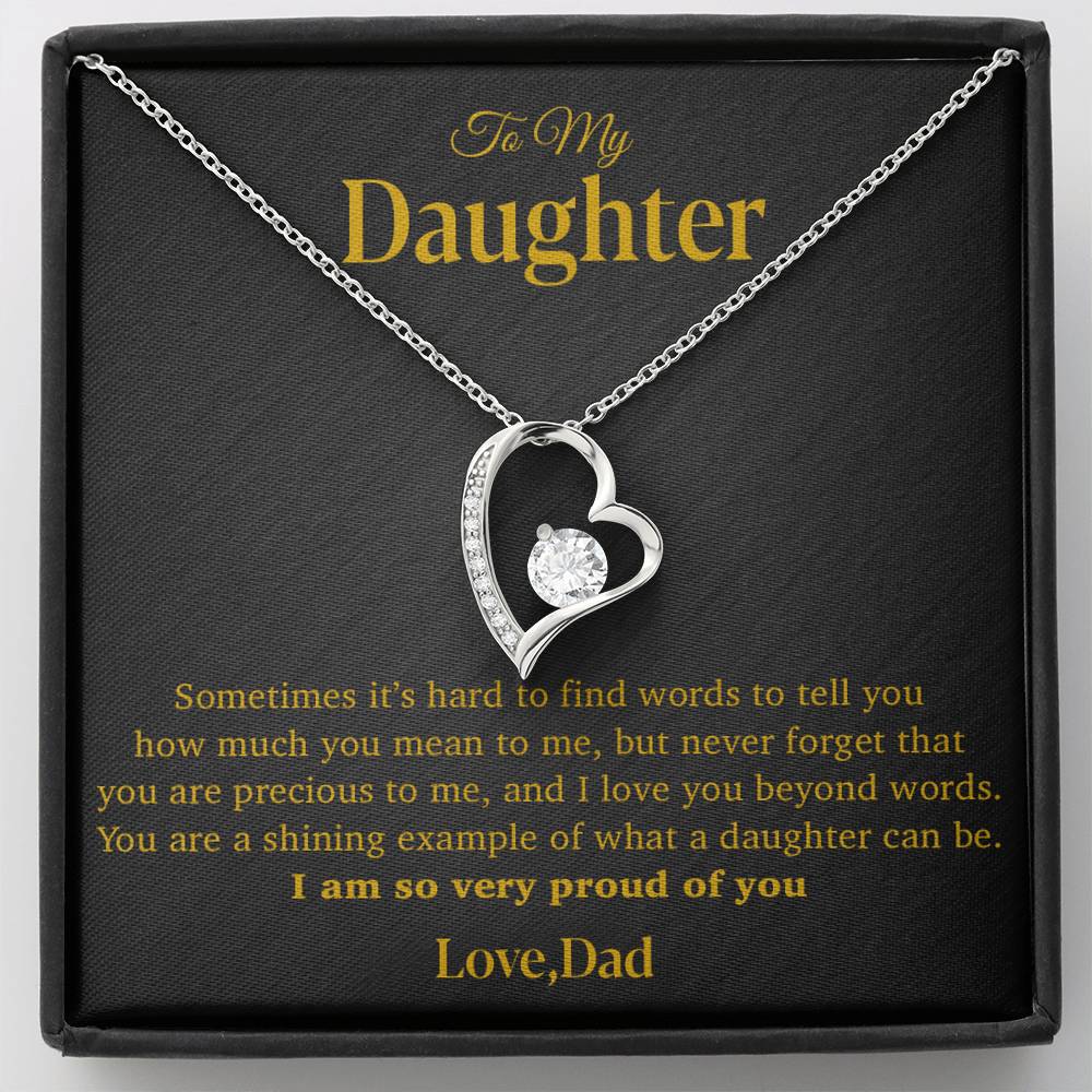 To My Daughter Necklace, Gift for Daughter from Dad, Father Daughter Necklace 12_4_Gold