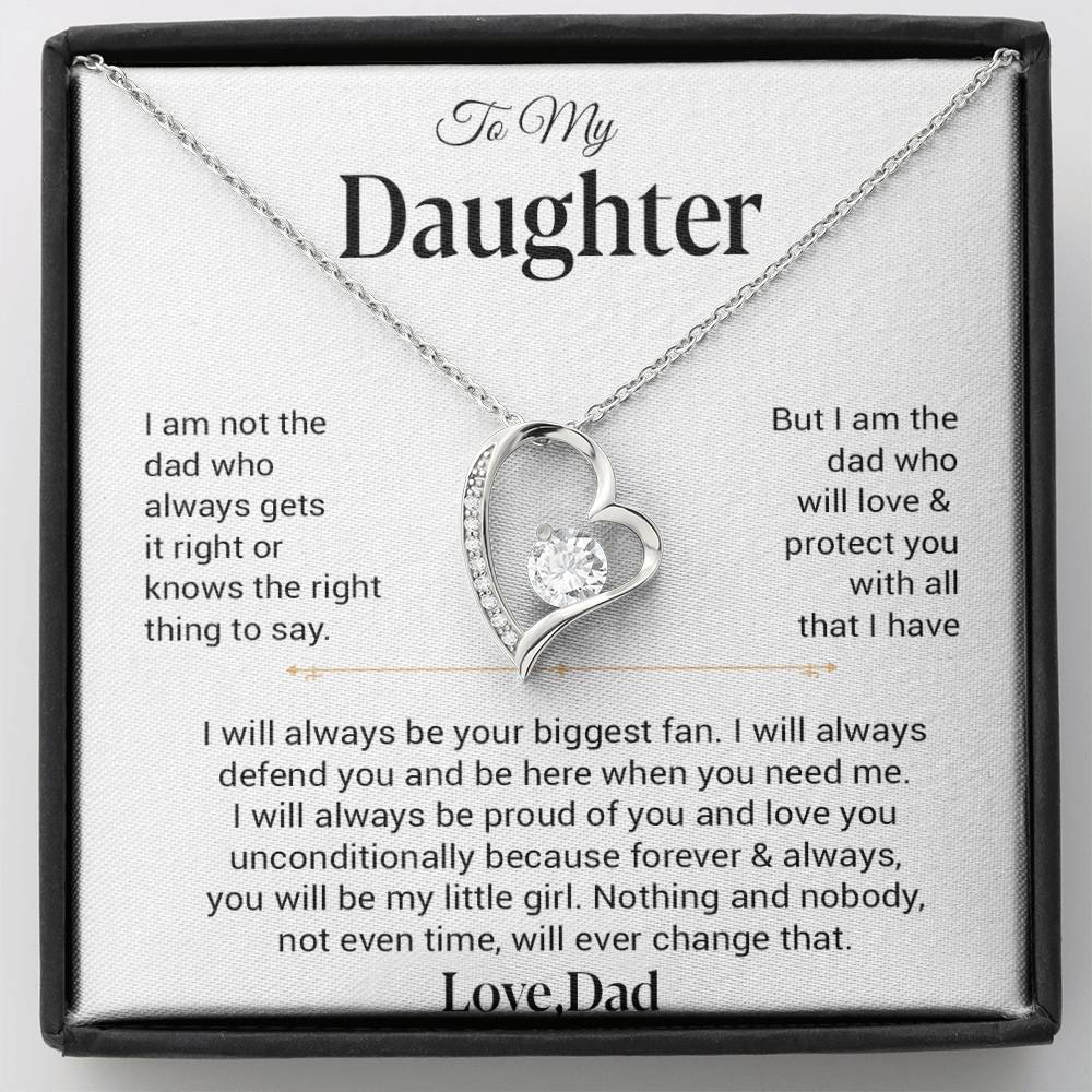 To My Daughter Necklace, Gift for Daughter from Dad, Father Daughter Necklace 21_11_White