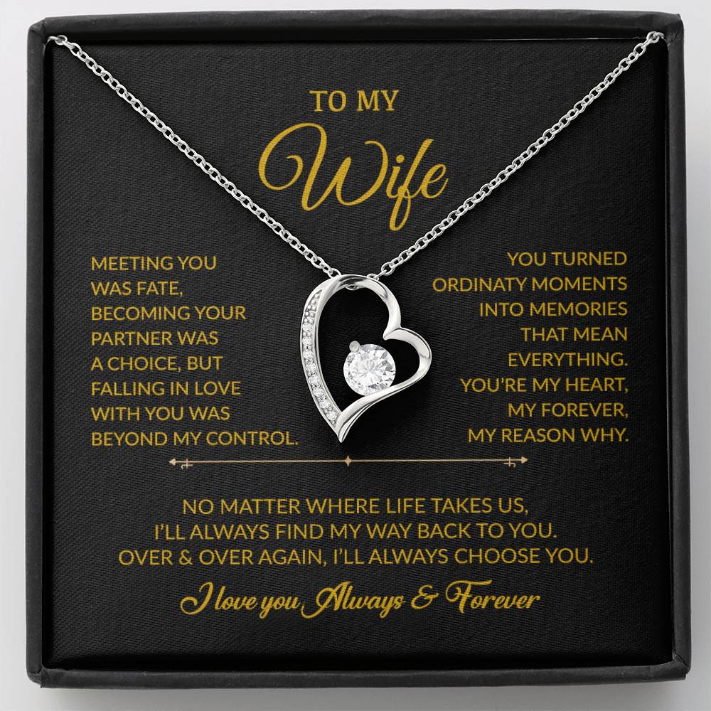 To My Wife Necklace, Gift For Wife, Anniversary Gift For Wife, Necklace For Wife 3_8_Gold