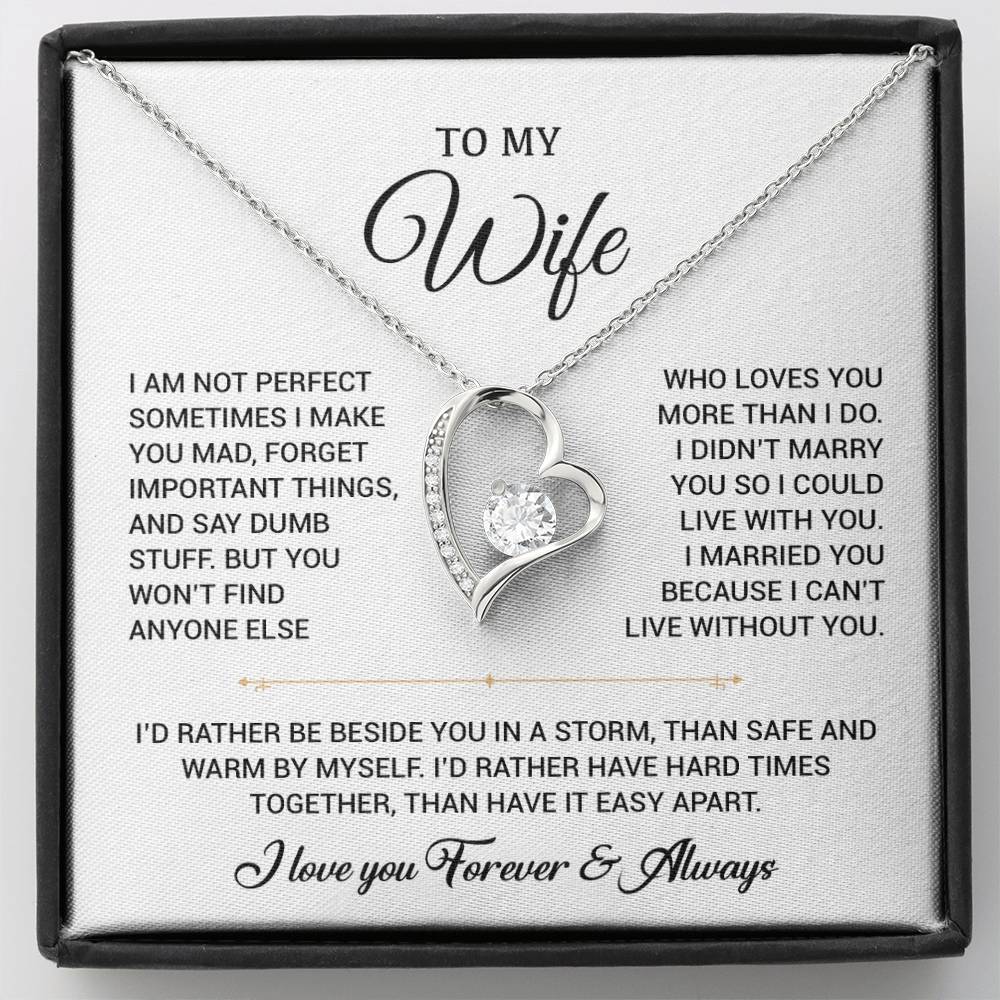 To My Wife Necklace, Gift For Wife, Anniversary Gift For Wife, Christmas Gift 18_9_White