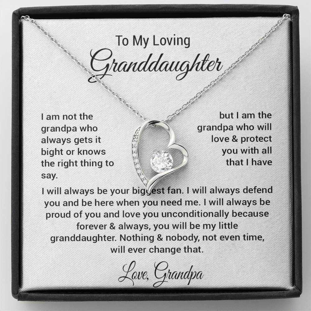 To My Granddaughter Necklace, Xmas Birthday Gift For Granddaughter from Grandpa 1_11_White
