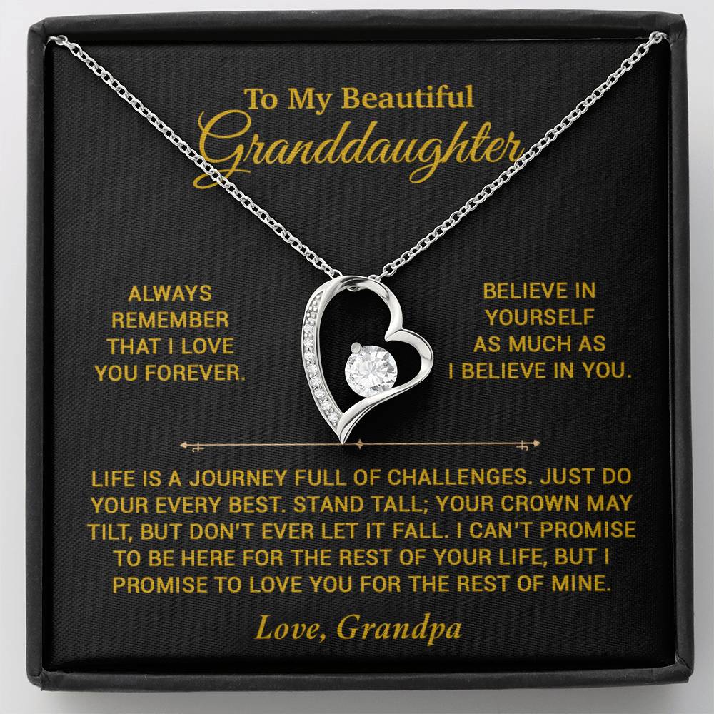 To My Granddaughter Necklace, Birthday Gift For Granddaughter, Birthday Gifts 7_6_Gold