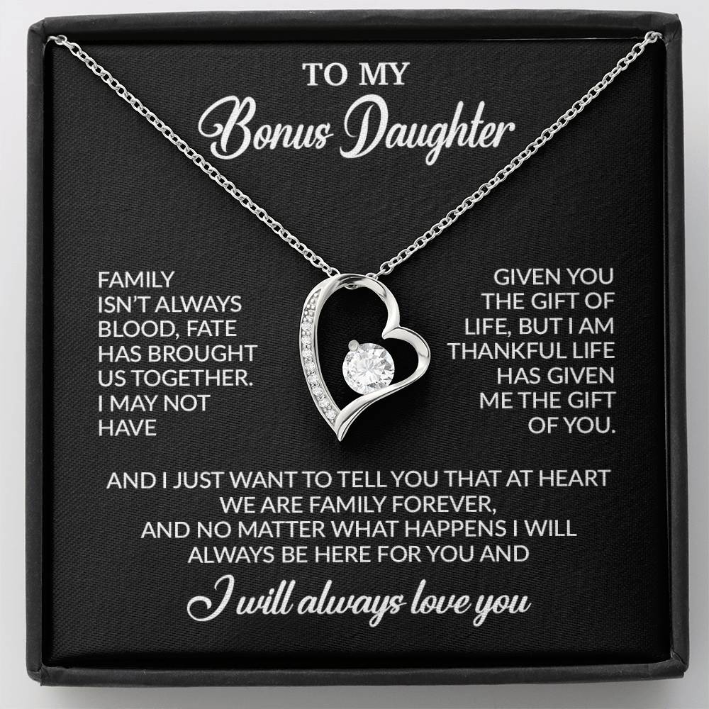 To My Bonus Daughter Necklace, Gift for Bonus Daughter, Step Daughter Birthday 26_11_Black